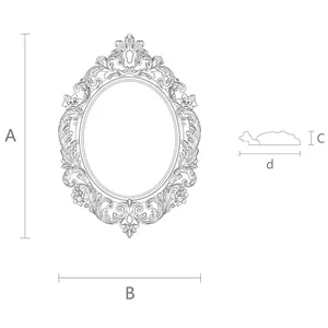 Wood Frame with Floral Elements Baroque Style