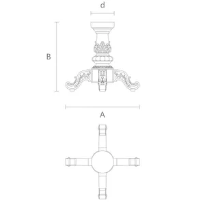 STL-008 decorative table base Baroque style.