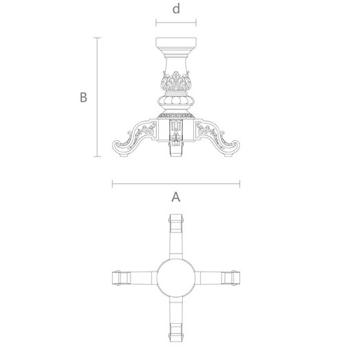 STL-008 decorative table base Baroque style.