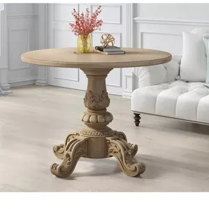 Carved pedestal table base with four legs Carved pedestal table base with four legs