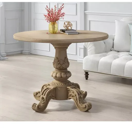 STL-008 Carved pedestal table base with four legs