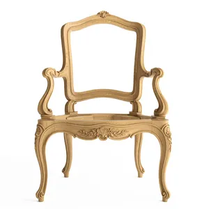 Ornate armchair frame with cabriole legs
