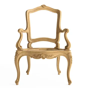 Ornate Armchair Frame with Cabriole Legs Antique