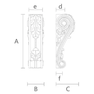 KR-018 carved scroll leaf corbel baroque style