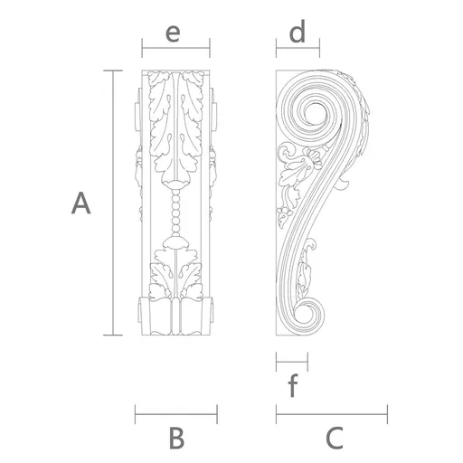 KR-018 carved scroll leaf corbel baroque style