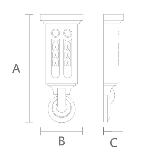 KR-029 wooden wall bracket with a bottom ring