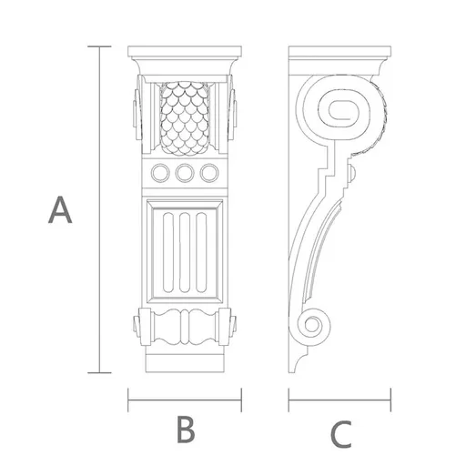 wooden medium decorative corbel 