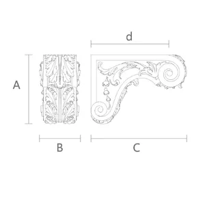 Wide corbel with acanthus leaf from oak