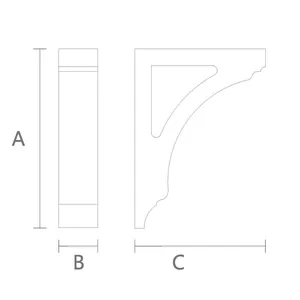 wooden corbel with a classic curved brace design