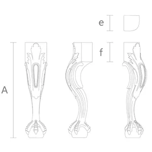 Drawing of Chippendale furniture leg