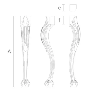 Drawing of eagle claw table legs