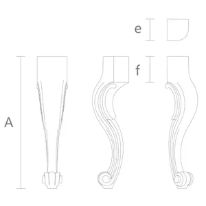 Elegant carved Queen Anne table legs