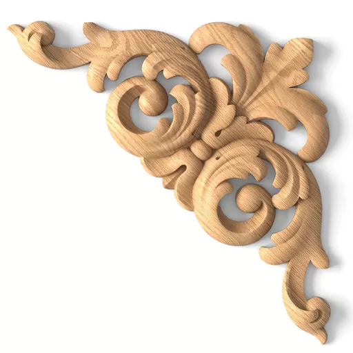 N-009 Small Decorative Symmetrical solid wood Corner Applique