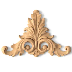 Oak Triangular Acanthus Wood Pediment