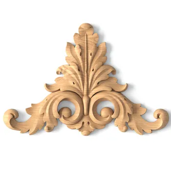 Classical Acanthus Triangular Carved Wood Pediment