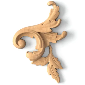 Right Wooden Scroll Onlay with Acanthus Leaves