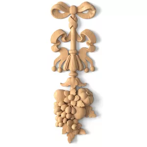 Small Traditional Harvest Fruit Wood Pendant Applique