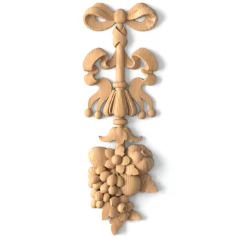 Small Wooden Pendant with Ribbon Bow and Fruit Cascade