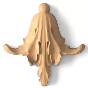 Small acanthus leaf applique for interior from solid wood