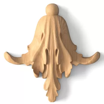 Classical wooden onlay, Floral hand-carved applique