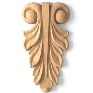 Small Symmetrical Acanthus Wood Drop Applique