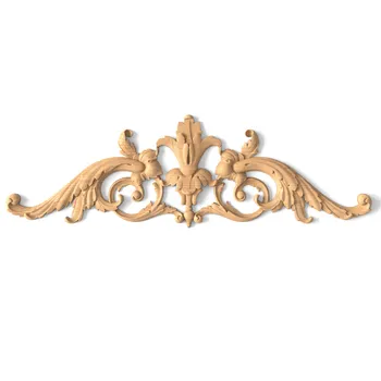 Classic Floral Scroll Carved Wood Pediment