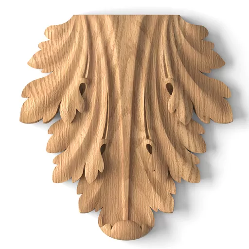 N-109 small vertical carved acanthus wood applique classical style