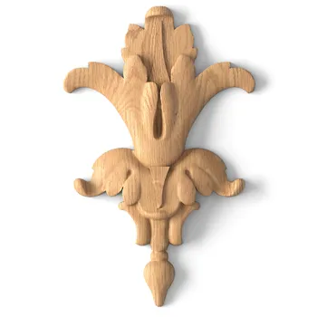 Acanthus Wooden Applique, Hand Carved Vintage Onlay