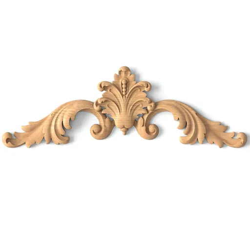 N-122 Small Acanthus center Pediment for Millwork from oak