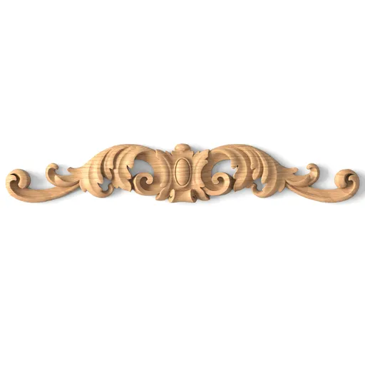 N-123 Elegant Carved Cartouche Center Pediment