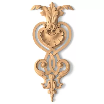 Small Wooden Pendant with Interlocking Openwork Scrolls