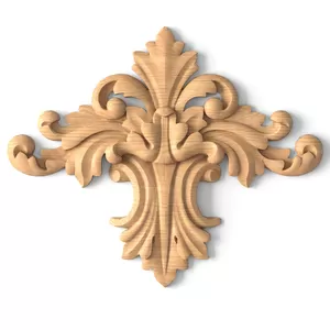 Premium Victorian Style Wood Center Onlay with Acanthus Leaves