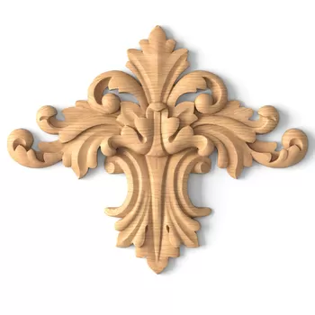 Premium Victorian Style Wood Center Onlay with Acanthus Leaves