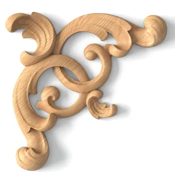 Interlocking Scroll Wood Corner Onlay
