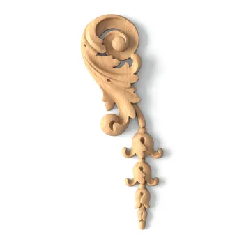 Architectural Wooden Floral Onlay for Walls, Left
