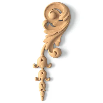 Architectural Wooden Floral Onlay for Walls, Right