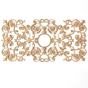 Rectangular Baroque applique with acanthus scrolls from oak