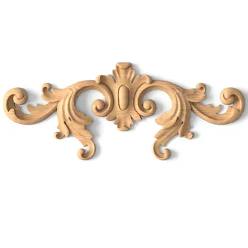 Victorian Scroll Carved Wood Cartouche Pediment