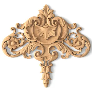 Wide Antique Style Floral Center Applique with Acanthus