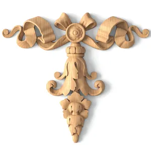 Small Ribbon Bow and Floral Wood Pendant