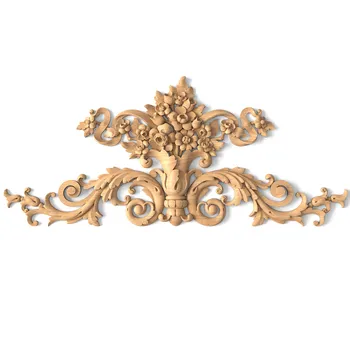 Baroque Wood Interior Onlay, Handcrafted Floral Center Onlay