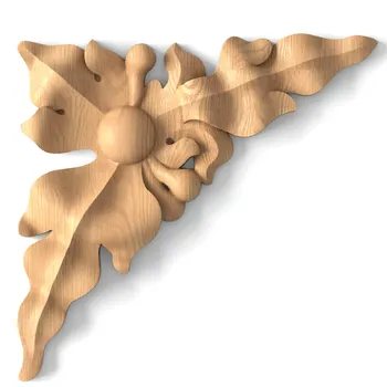 Classic Acanthus Leaf Wood Corner Onlay – Left