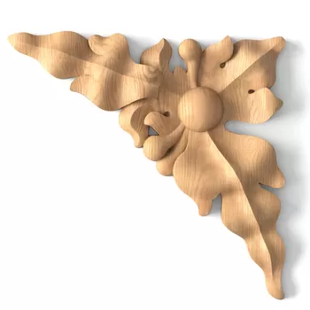 Classic Acanthus Leaf Wood Corner Onlay – Right