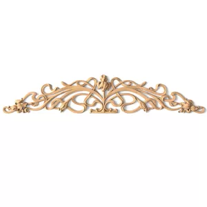 Wooden Art Nouveau Pediment with Iris