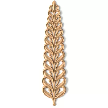 Symmetrical Wooden Pendant with Repeating Leaf Motif