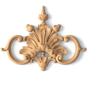 Antique Floral Onlay, Carved Palmette Applique