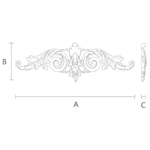 Carved Wooden Acanthus Center Pediment