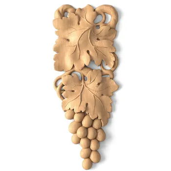 Left Wooden Pendant with Grapevine and Fruit Cluster