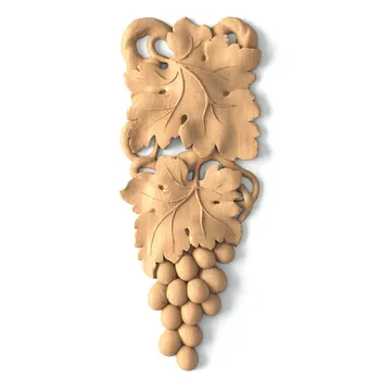 Small Right Wooden Pendant with Grapevine and Fruit Cluster