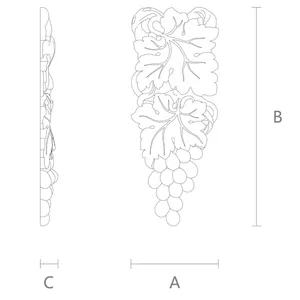 Tuscan Grapevine Wood Pendant Applique
